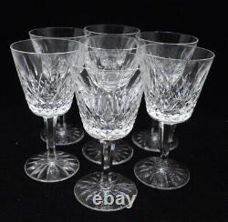 7 Vintage Waterford LISMORE CLARET GOBLET Stemmed Wine GLASSES 5 7/8