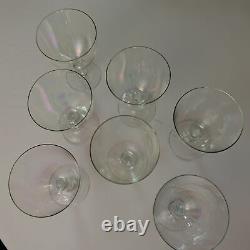(7) Vtg IRIDESCENT Rainbow Bubble Water Wine Stemware Glasses Goblets Elegant ++