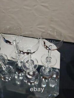 (7) Wine Cocktail Glasses 4-3/8, vtg weasel deer boar turkey quail pheasant