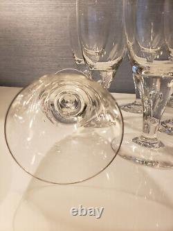 8- 1960's Skruf Stockholm Claret 6-3/8 Crystal Wine Glasses with teardrop stem