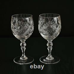 8.5 oz Set of 6 Handmade Vintage Crystal Wine Glasses on a Stem