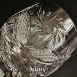 8.5 oz Set of 6 Handmade Vintage Crystal Wine Glasses on a Stem