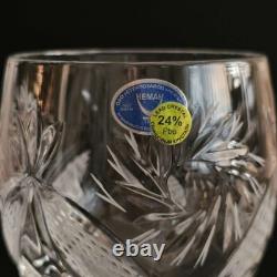 8.5 oz Set of 6 Handmade Vintage Crystal Wine Glasses on a Stem