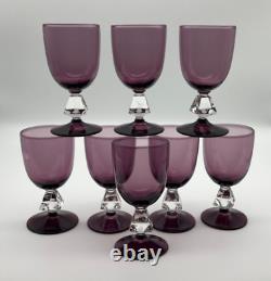 8 Amethyst Bryce Aquarius 5 Ounce Wine Goblets 4 5/8 Tall MCM