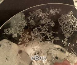 8 Antique Vintage Cambridge Depression Glass ROSE POINT 3121 Water Wine Goblets