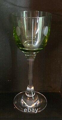 8 Baccarat Crystal Chartreuse Green Vintage Wine Glasses Free Shipping