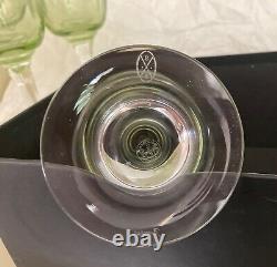 8 Baccarat Crystal Chartreuse Green Vintage Wine Glasses Free Shipping