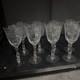 8 Beautiful Vintage Cambridge Glass Rose Point Stemmed Wine Glasses