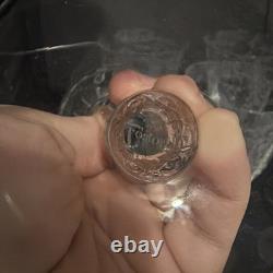 8 Beautiful Vintage Cambridge Glass Rose Point Stemmed Wine Glasses