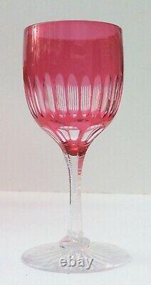 8 Cut Glass Cranberry to Clear Wines Baccarat
