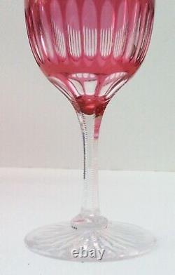 8 Cut Glass Cranberry to Clear Wines Baccarat