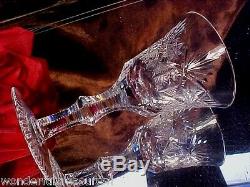 8 GORGEOUS Vintage Crystal CUT GLASS Wine Cordial Glasses FABULOUS Stems