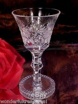 8 GORGEOUS Vintage Crystal CUT GLASS Wine Cordial Glasses FABULOUS Stems