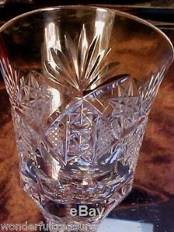 8 GORGEOUS Vintage Crystal CUT GLASS Wine Cordial Glasses FABULOUS Stems