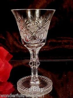 8 GORGEOUS Vintage Crystal CUT GLASS Wine Cordial Glasses FABULOUS Stems