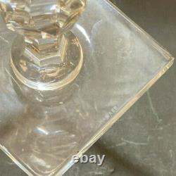 8 Hawkes Cut Glass Water Goblets in Delft Diamond, Square Base