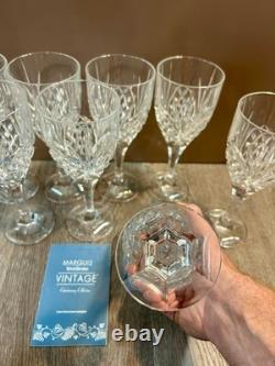 8 Marquis by Waterford VINTAGE Deep Red Wine Glasses Crystal Goblets 2005
