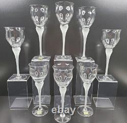 (8) Mikasa Sea Mist Clear Frost Stem Wine Glasses 8 3/8 Set Vintage Elegant Lot