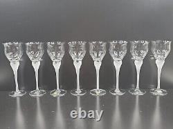 (8) Mikasa Sea Mist Clear Frost Stem Wine Glasses 8 3/8 Set Vintage Elegant Lot