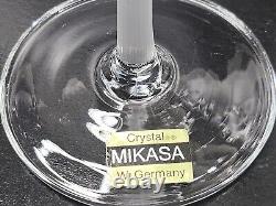 (8) Mikasa Sea Mist Clear Frost Stem Wine Glasses 8 3/8 Set Vintage Elegant Lot