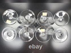 (8) Mikasa Sea Mist Clear Frost Stem Wine Glasses 8 3/8 Set Vintage Elegant Lot