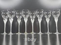 (8) Mikasa Sea Mist Clear Frost Stem Wine Glasses 8 3/8 Set Vintage Elegant Lot