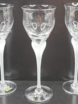 (8) Mikasa Sea Mist Clear Frost Stem Wine Glasses 8 3/8 Set Vintage Elegant Lot