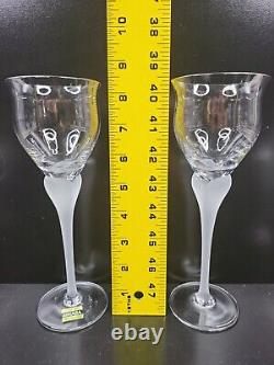 (8) Mikasa Sea Mist Clear Frost Stem Wine Glasses 8 3/8 Set Vintage Elegant Lot