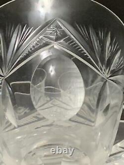 8 Nachtmann ANDERNACH Pattern WINE GLASSES 6.75 German Cut Crystal c1966 Claret