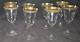 8 PCs 1930 Tiffin Franciscan Rambler Rose Wine Water Glass 24K Gold Encrusted