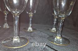 8 PCs 1930 Tiffin Franciscan Rambler Rose Wine Water Glass 24K Gold Encrusted