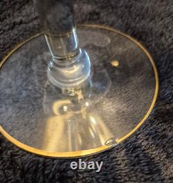 8 PCs 1930 Tiffin Franciscan Rambler Rose Wine Water Glass 24K Gold Encrusted