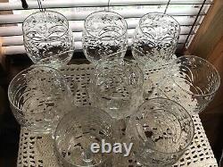 8 RARE Stunning Vintage Rock Sharpe Crystal Baden 10 Oz Water Wine Glasses