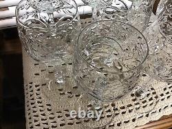 8 RARE Stunning Vintage Rock Sharpe Crystal Baden 10 Oz Water Wine Glasses
