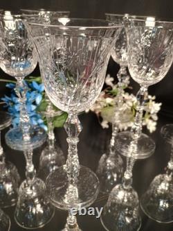 8 Spectacular Vintage Rock Sharpe Fancy Cut Wine Glasses Water Goblets 1008-3
