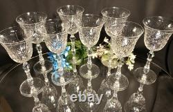 8 Spectacular Vintage Rock Sharpe Fancy Cut Wine Glasses Water Goblets 1008-3