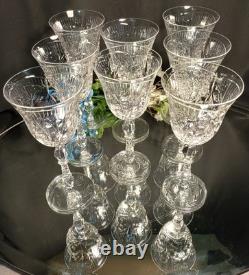 8 Spectacular Vintage Rock Sharpe Fancy Cut Wine Glasses Water Goblets 1008-3