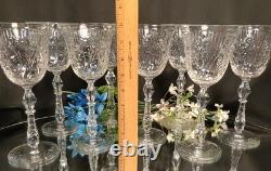 8 Spectacular Vintage Rock Sharpe Fancy Cut Wine Glasses Water Goblets 1008-3