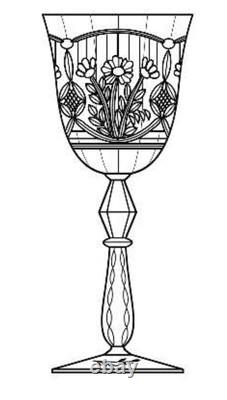 8 Spectacular Vintage Rock Sharpe Fancy Cut Wine Glasses Water Goblets 1008-3