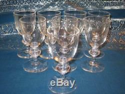 8 VINTAGE SIGNED STEUBEN SHERRY / PORT WINE GLASSES With INDIVIDUAL STORAGE BAGS