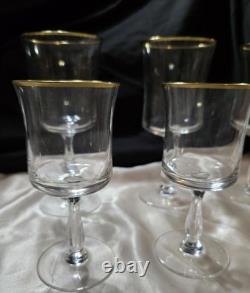(8) VTG Admiration Wine & Water Glasses by Noritake Fine Crystal With Gold Rim