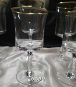 (8) VTG Admiration Wine & Water Glasses by Noritake Fine Crystal With Gold Rim