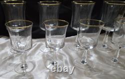(8) VTG Admiration Wine & Water Glasses by Noritake Fine Crystal With Gold Rim