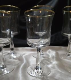 (8) VTG Admiration Wine & Water Glasses by Noritake Fine Crystal With Gold Rim