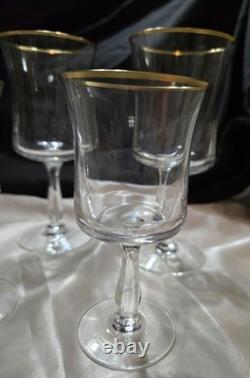(8) VTG Admiration Wine & Water Glasses by Noritake Fine Crystal With Gold Rim