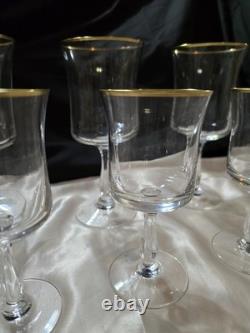 (8) VTG Admiration Wine & Water Glasses by Noritake Fine Crystal With Gold Rim