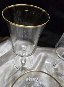 (8) VTG Admiration Wine & Water Glasses by Noritake Fine Crystal With Gold Rim