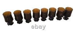 8 Vintage 1960s Tiffin Franciscan Madeira Heavy Brown Small Footed Goblets 5
