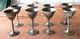 8 Vintage 5 Solid Silver Chales Goblets Wine Glasses Marked 00311