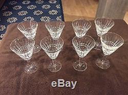 8 Vintage Authentic Waterford Crystal Glenmore Pattern Water / Wine Glass 7